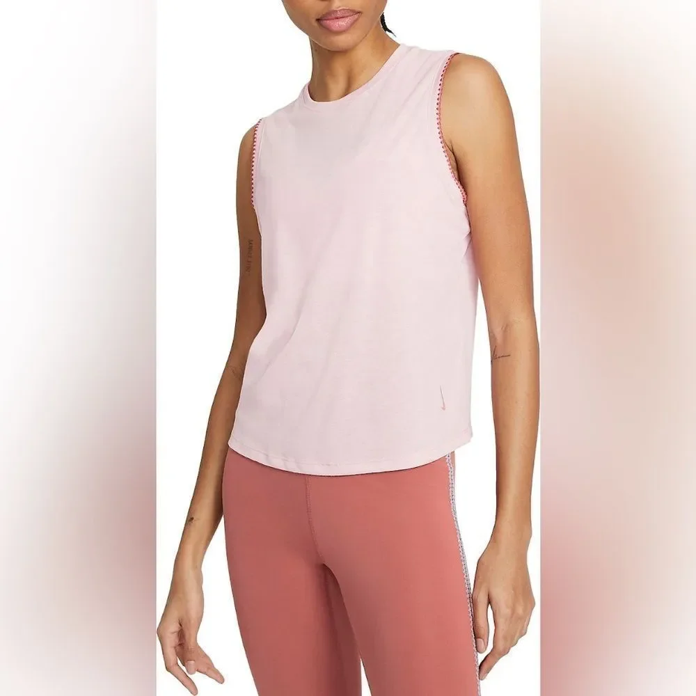 Nike Yoga Crochet Tank Top in Pink